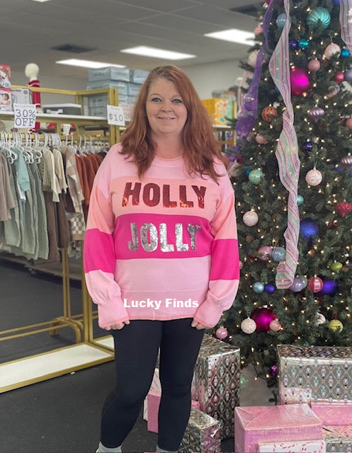 Sweet Holly Jolly Sequined Top D1650