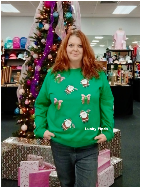 Christmas Santa Sequined Top D1658