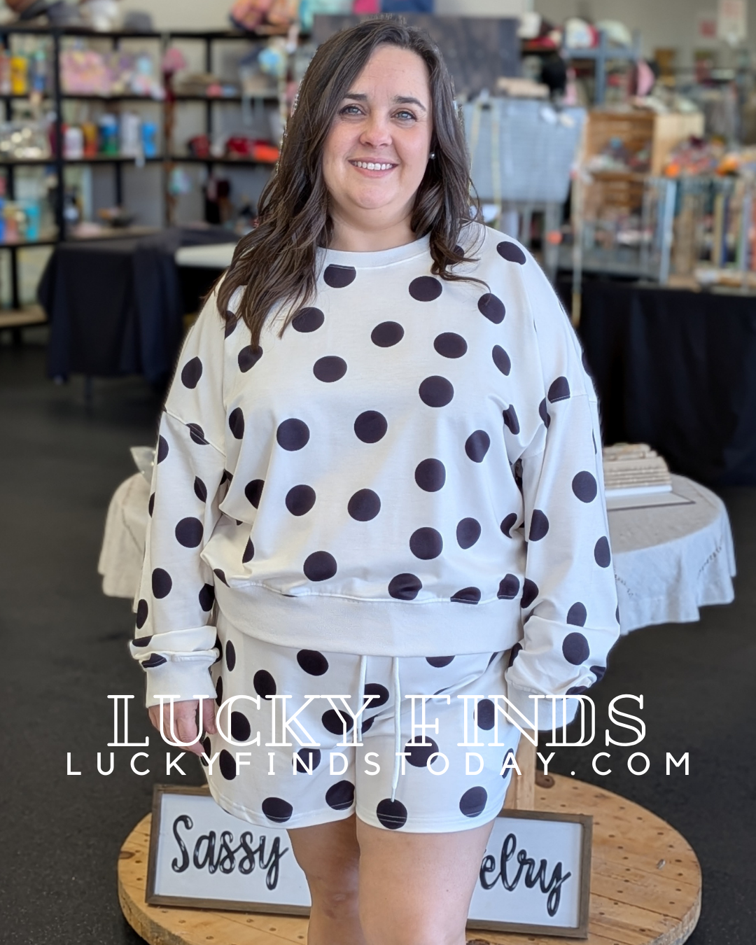 Fancy Polka Dots Shorts Set D1668
