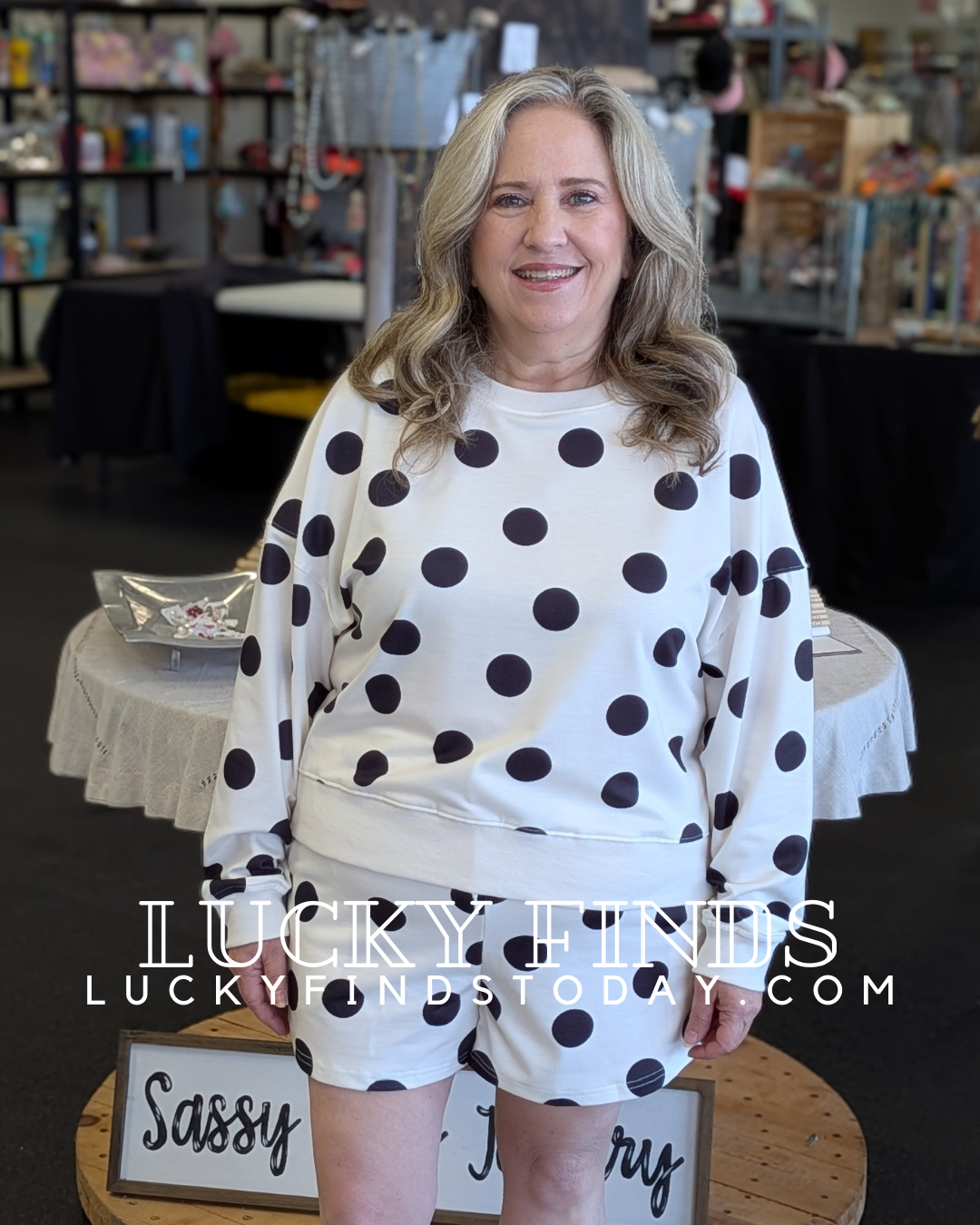 Fancy Polka Dots Shorts Set D1668