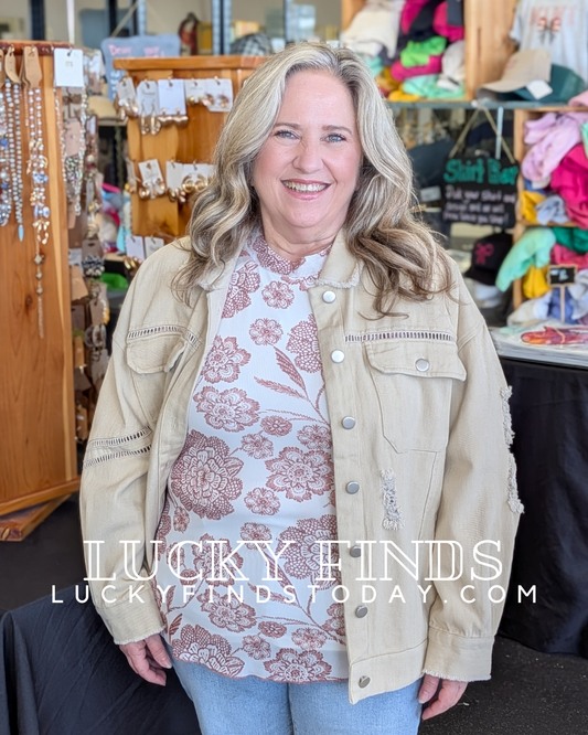 Fancy Floral Mesh Top D1670