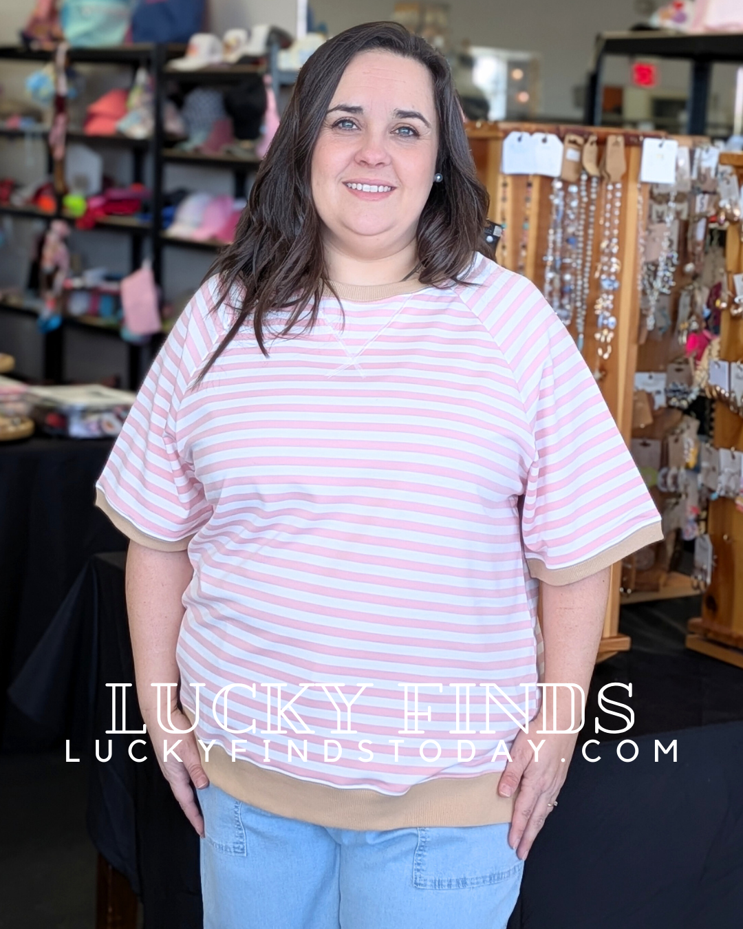 Casual Stripe Contrast Top D1673