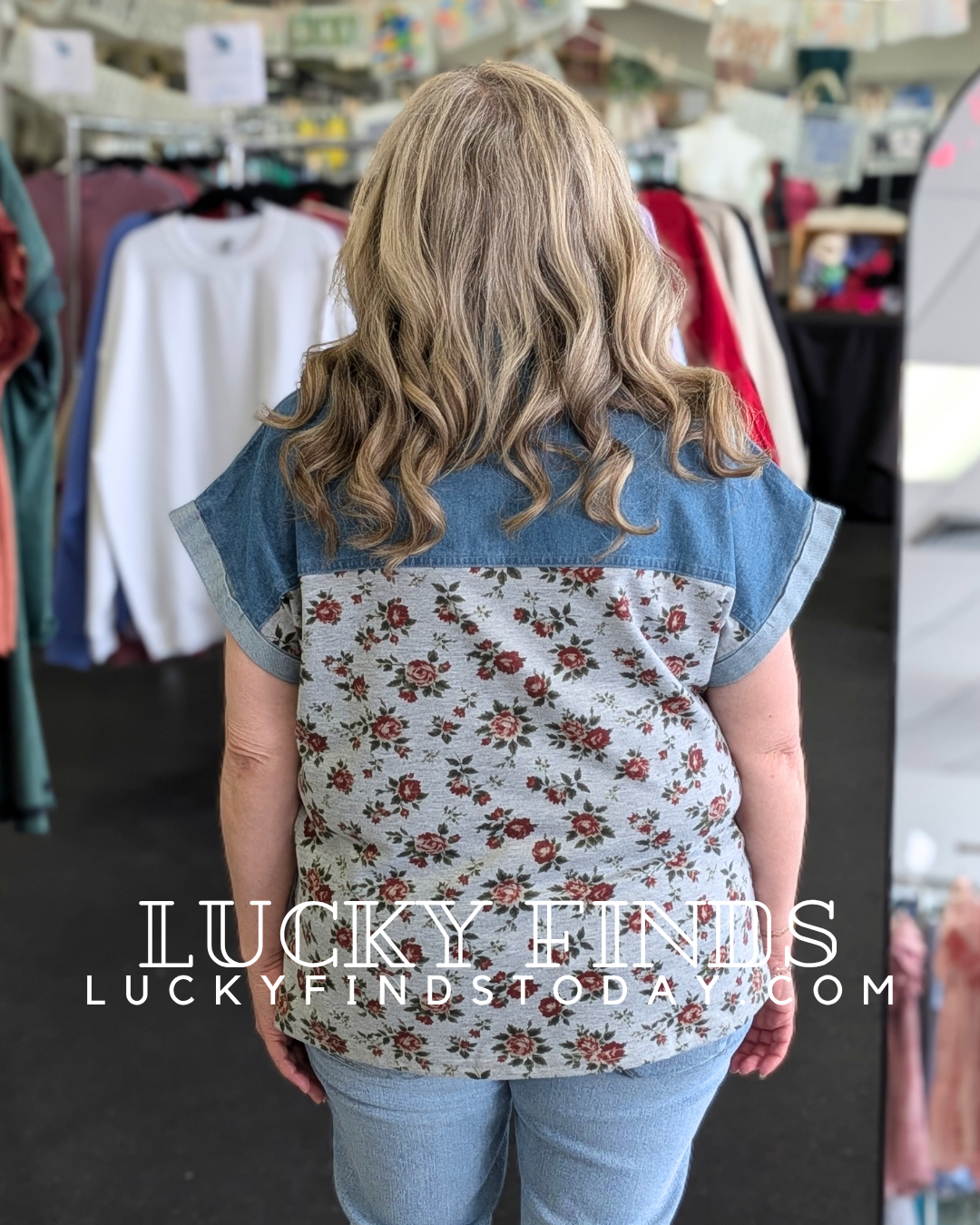 Vintage Denim Patchwork Top D1701