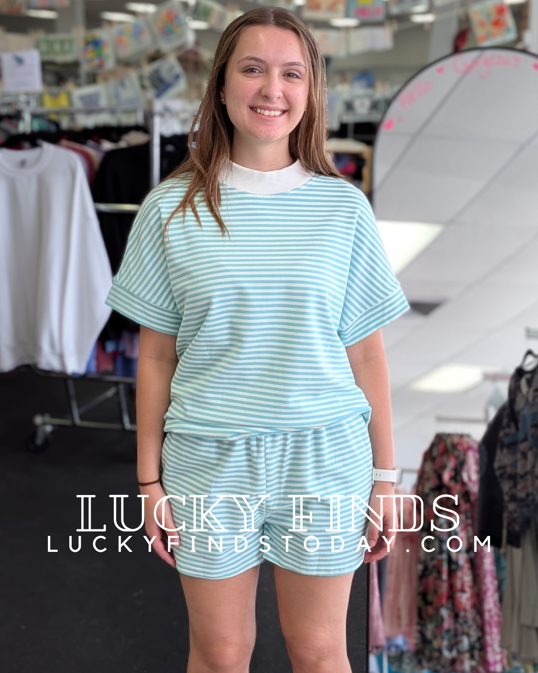 Island Stripe Shorts Set D1702