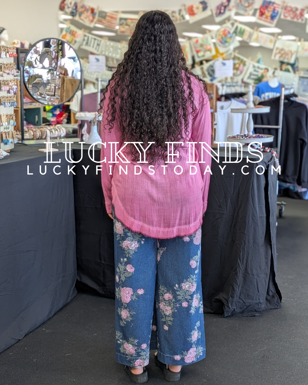 Sassy Floral Chambray Pants D1717