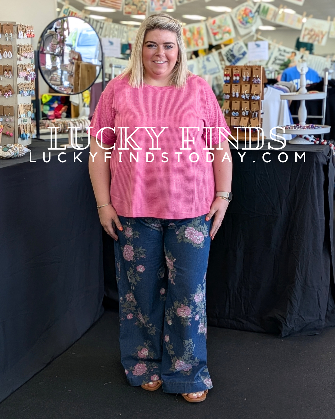Sassy Floral Chambray Pants D1717