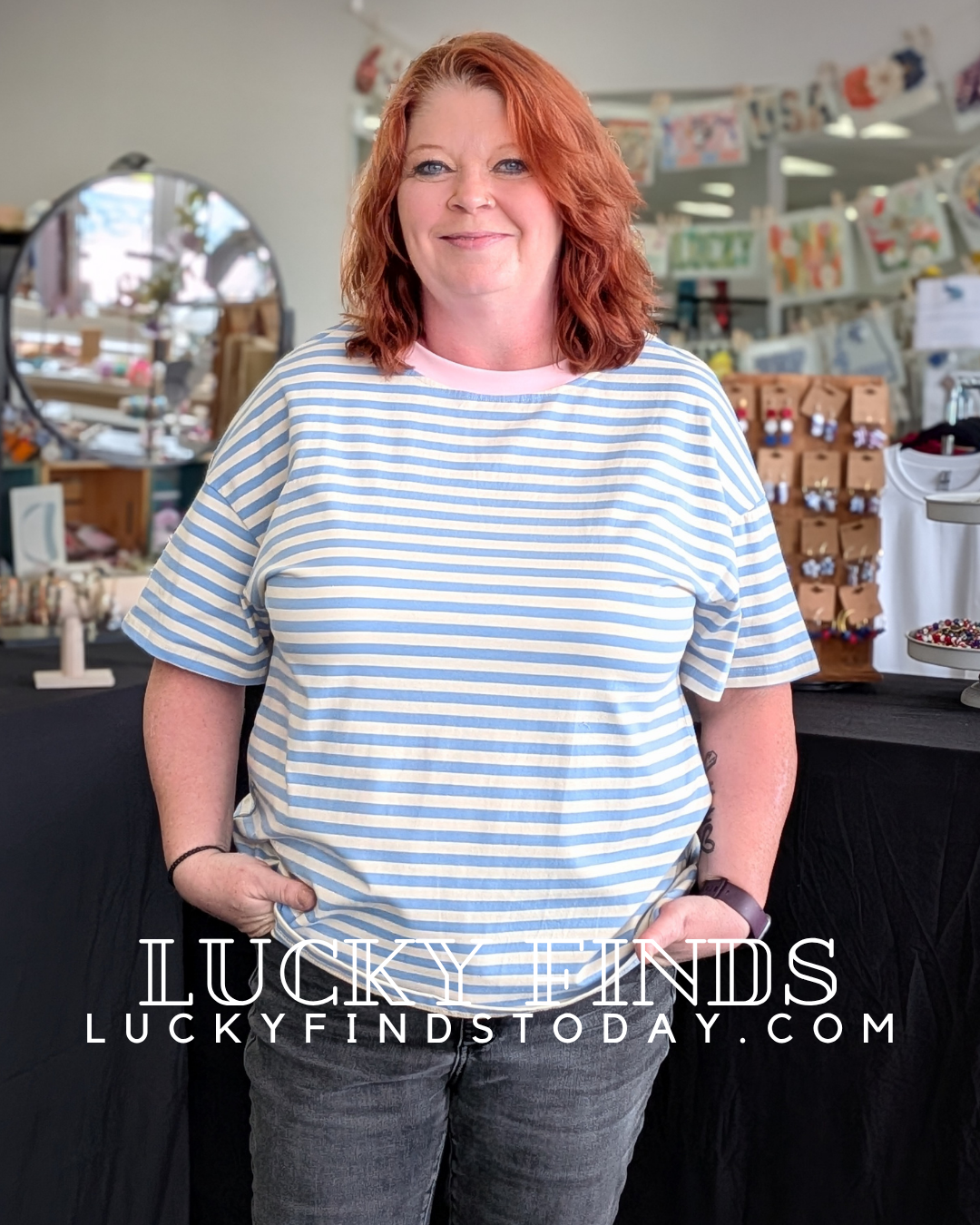 Dancing Striped Contrast Top D1721