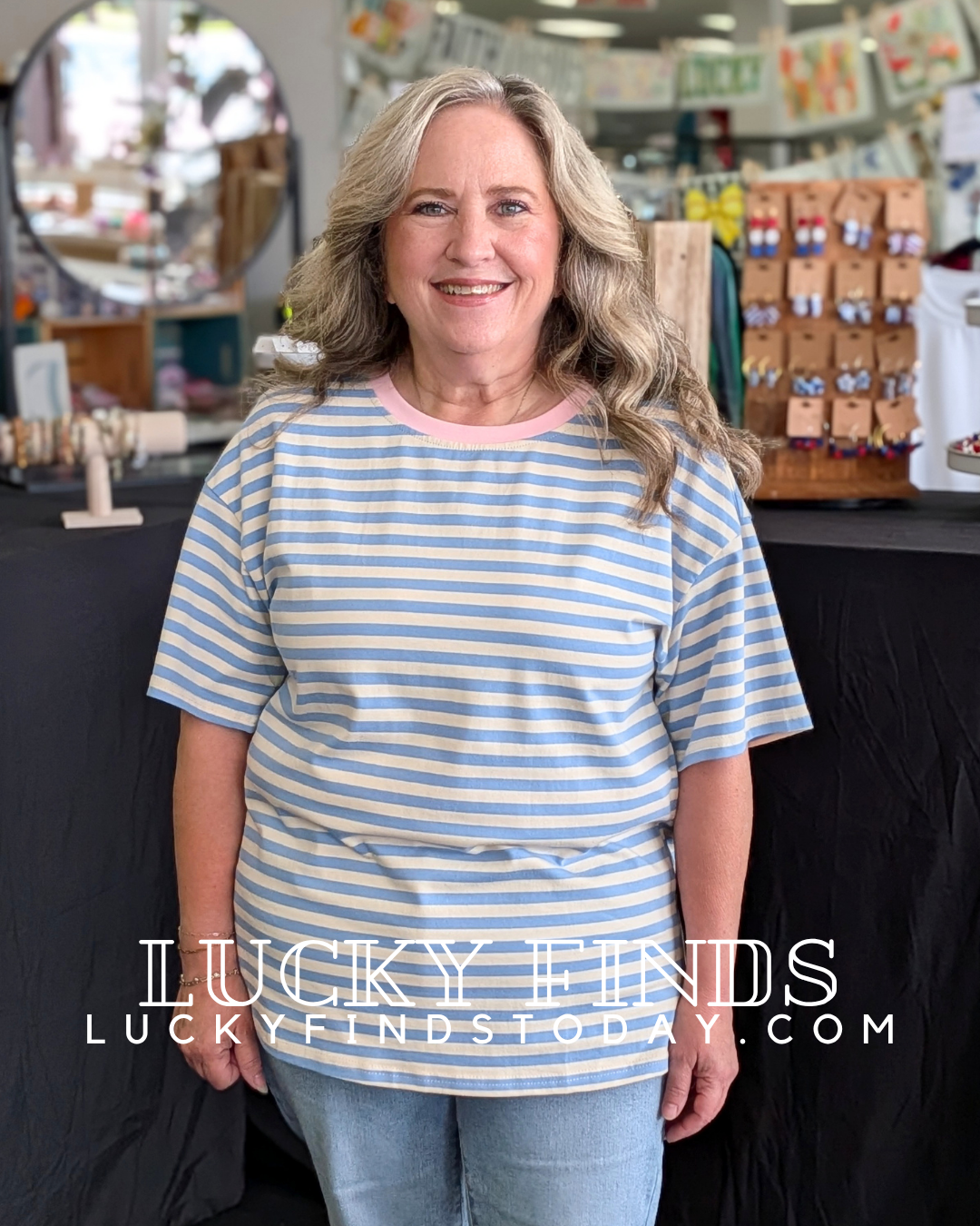 Dancing Striped Contrast Top D1721