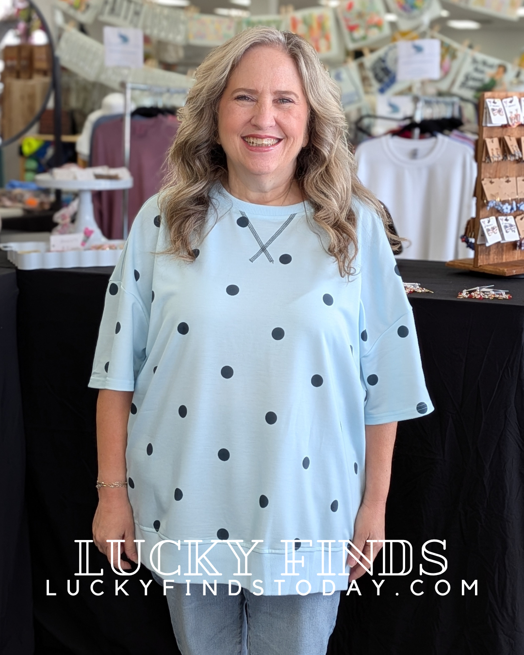 Lovely Outlook Polka Dot Top D1726