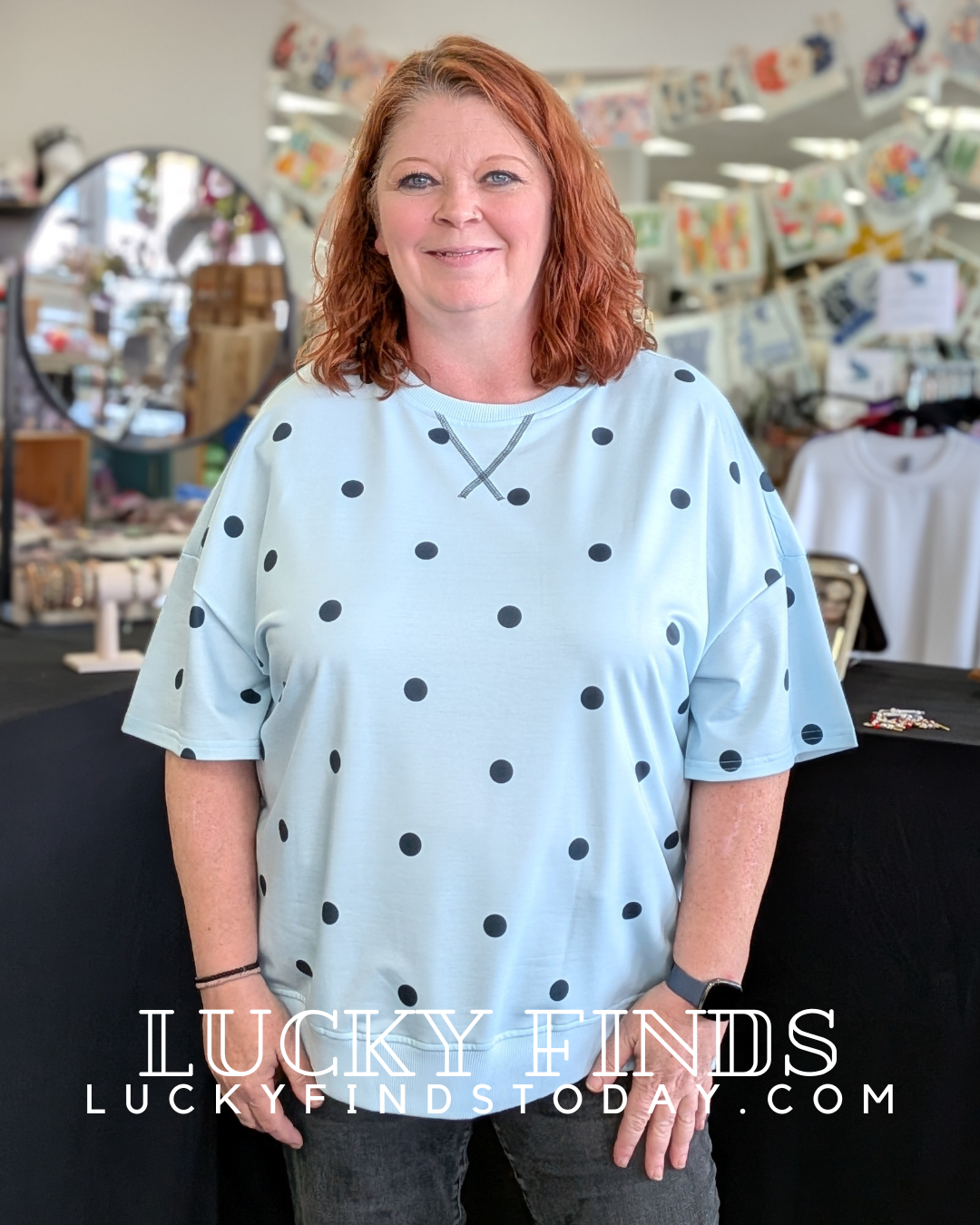 Lovely Outlook Polka Dot Top D1726