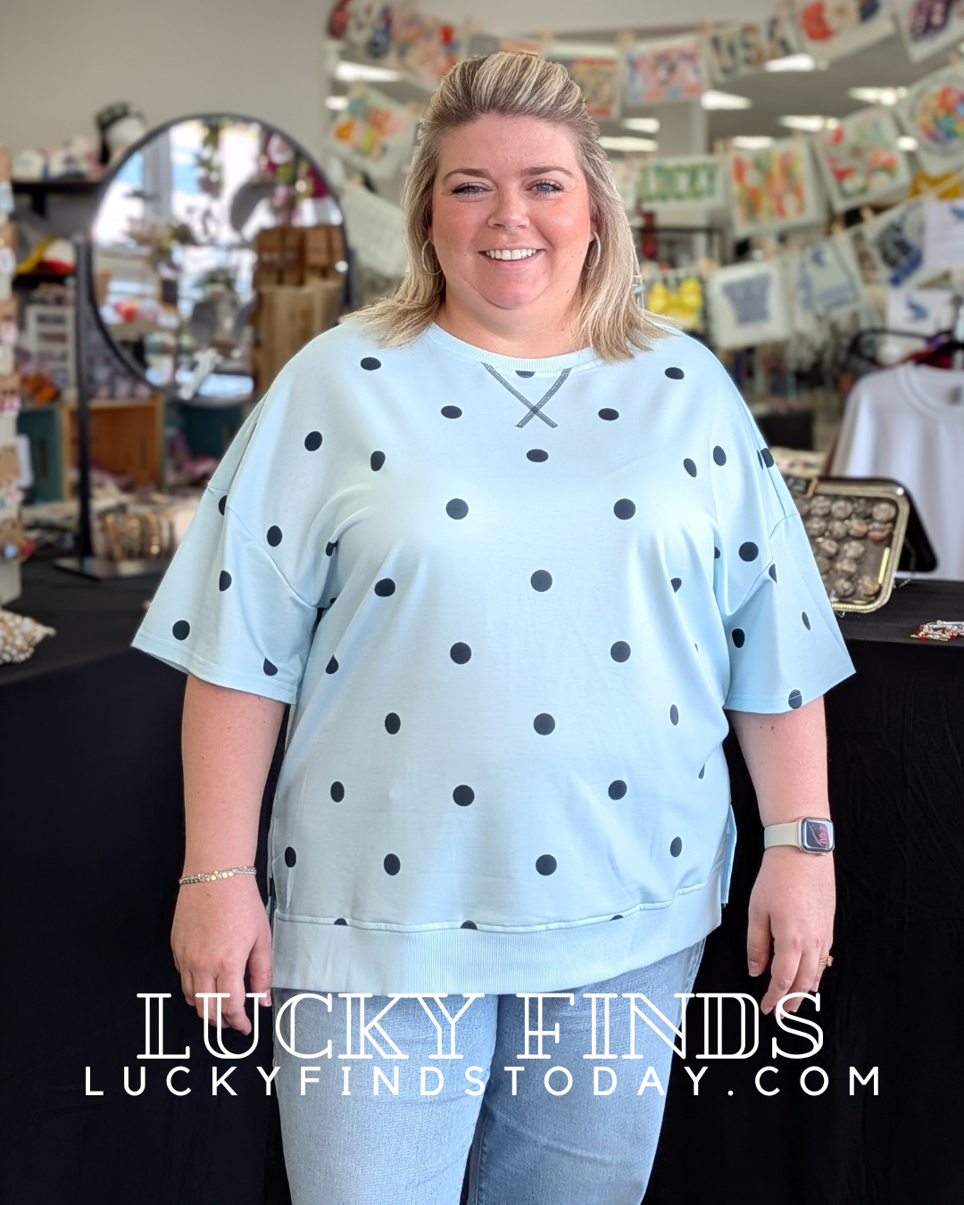 Lovely Outlook Polka Dot Top D1726