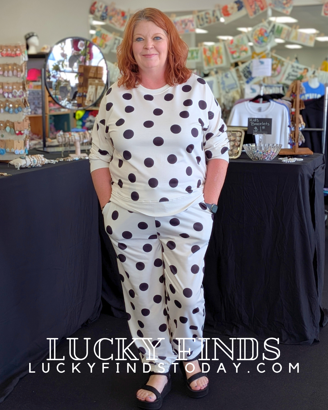 Lovely Polka Dot Jogger Set D1740