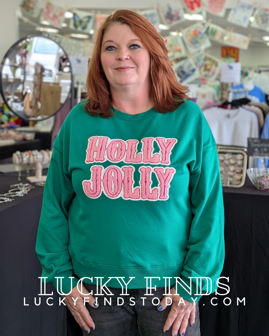 Holly Jolly Patch Sweatshirt  D1748