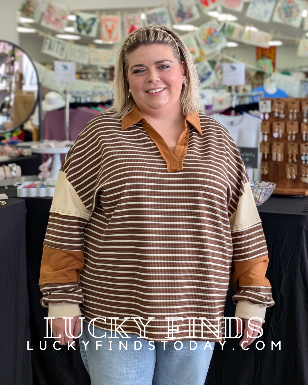 Casual Fall Colorblock Top D1749
