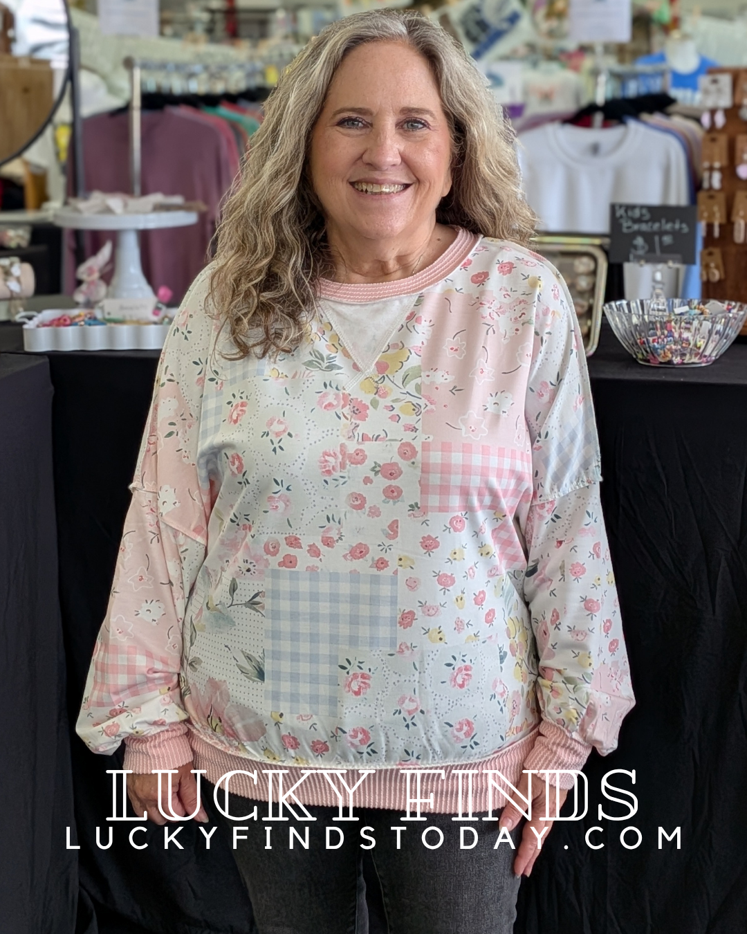 Vintage Floral Patchwork Top  D1750