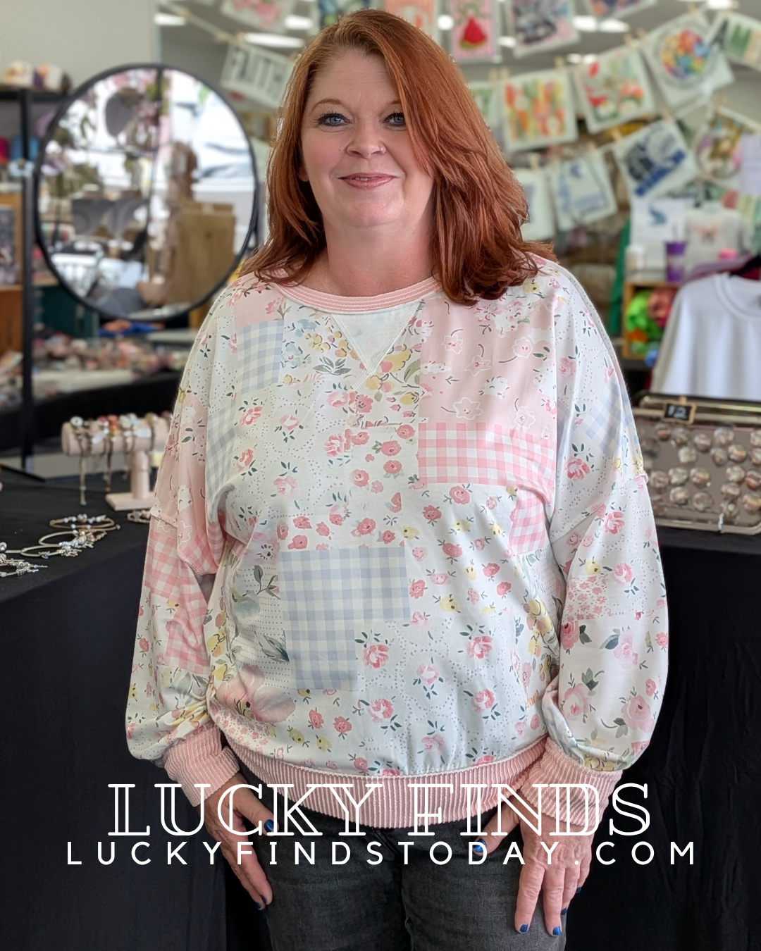 Vintage Floral Patchwork Top  D1750
