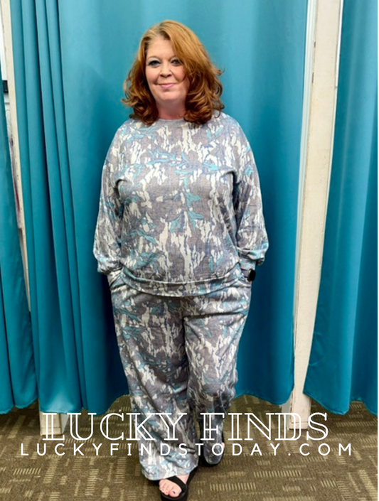 Vintage Floral Camo Pants Set D1753