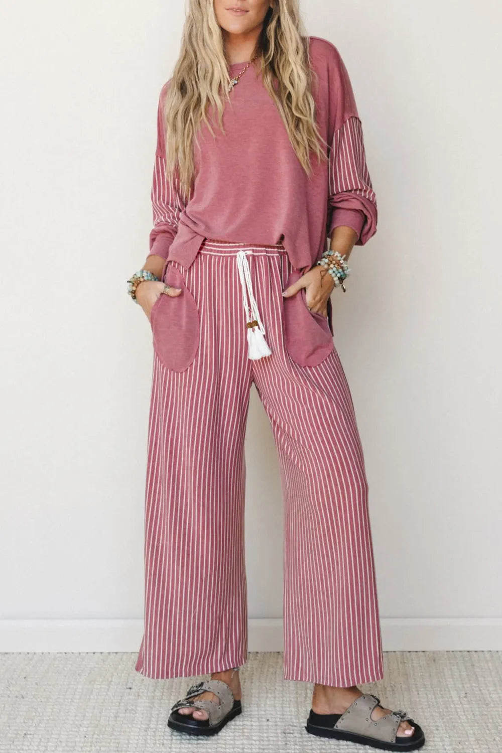 Dreaming Patchwork Pants Set D1754
