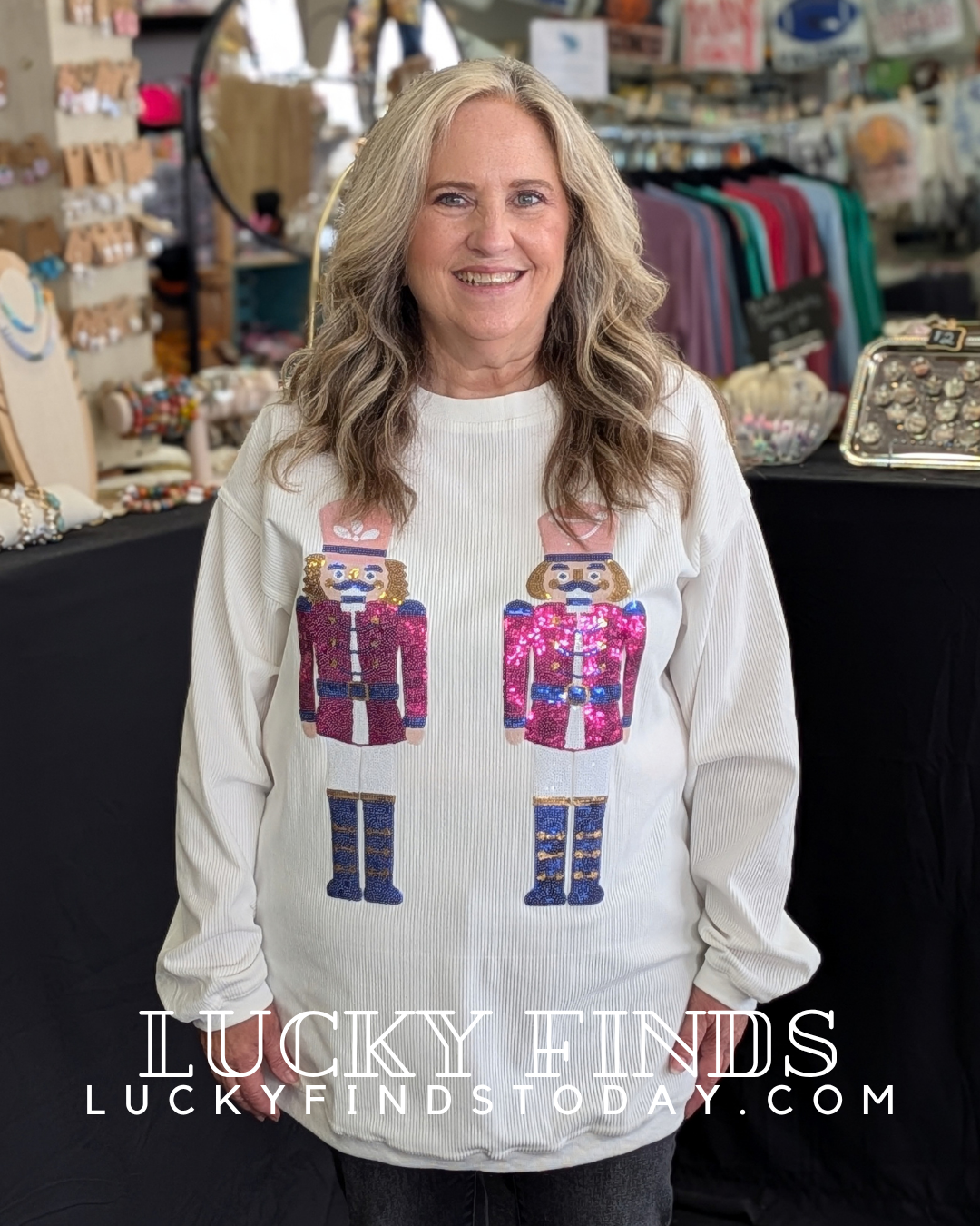 Holiday Sequined Nutcracker Top D1760