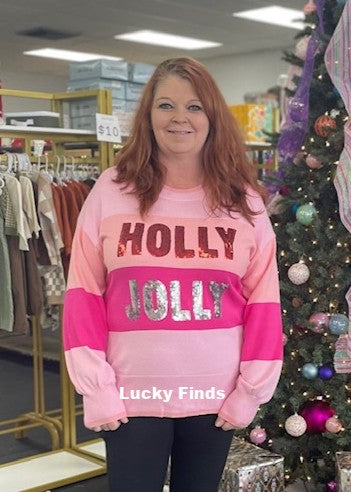 Sweet Holly Jolly Sequined Top D1762