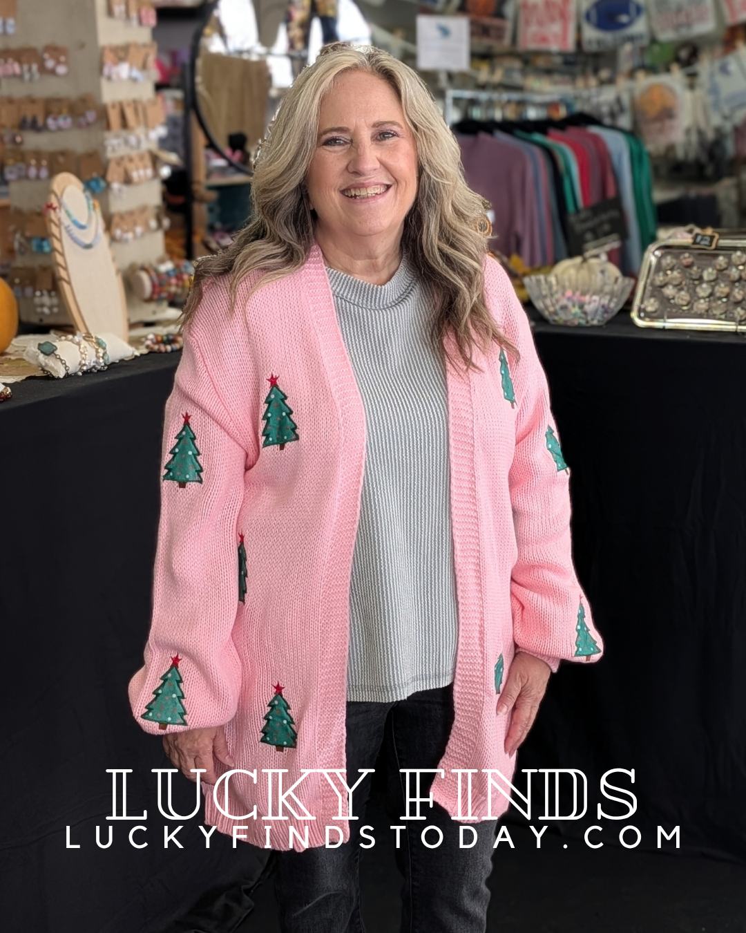 Christmas Tree Long Open Cardigan D1767