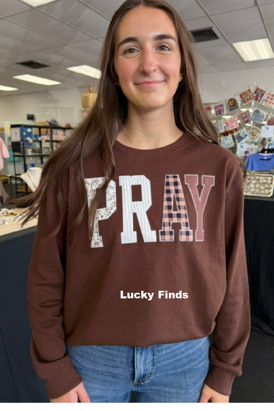 Pray Applique Sweatshirt D1775
