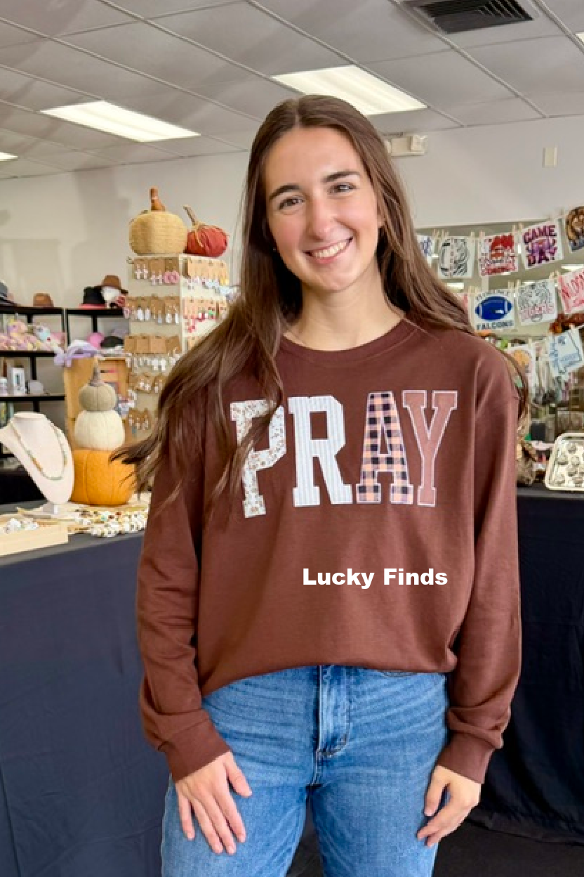 Pray Applique Sweatshirt D1775