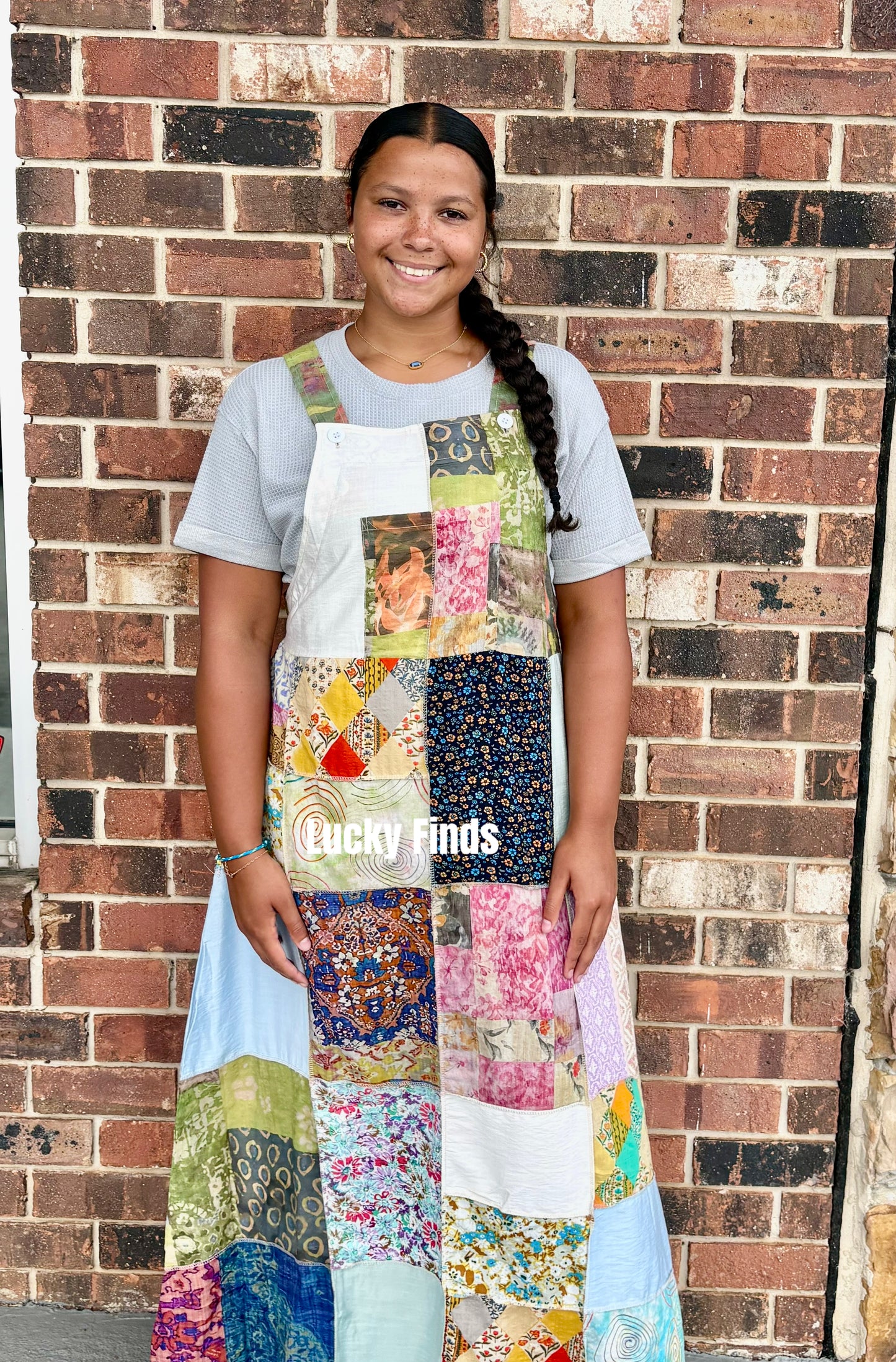 Boho Patchwork Overall Maxi Dress A298