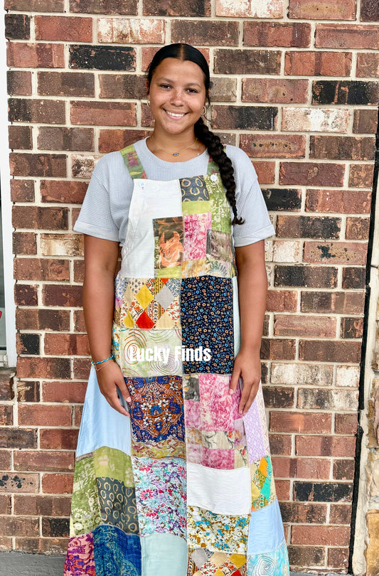 Boho Patchwork Overall Maxi Dress A298