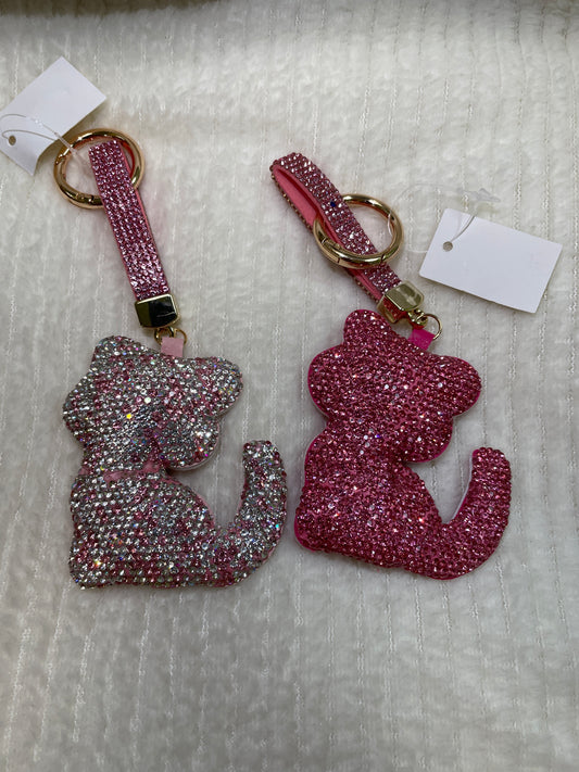 Jv446 cat sparkle keychain