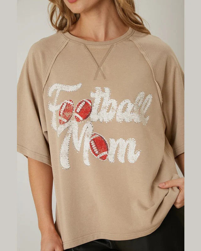 Football Mom Rhinestone Top W351