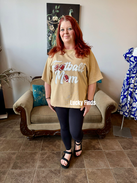 Football Mom Rhinestone Top W351