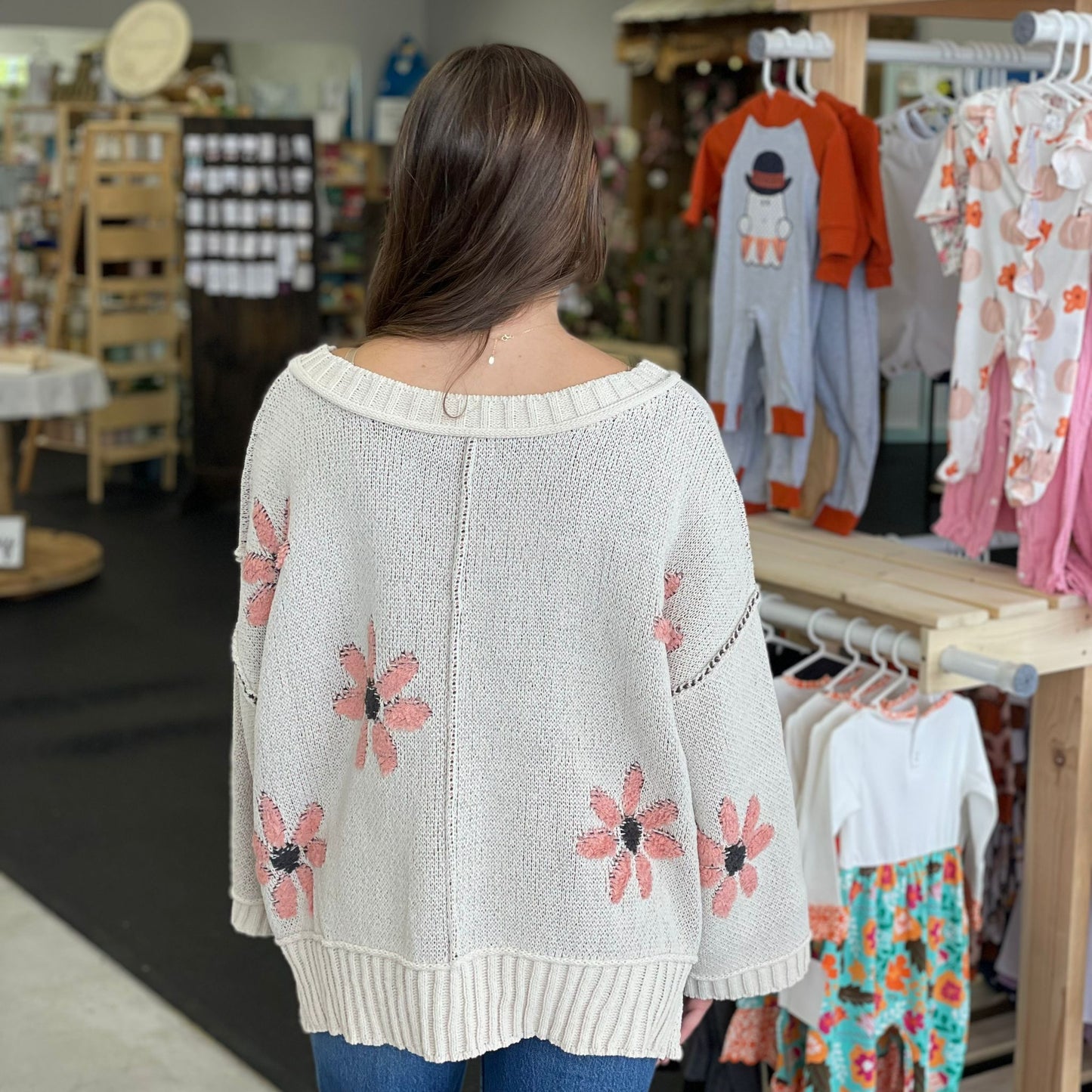 Booming Daisy Chenille Sweater Top P247