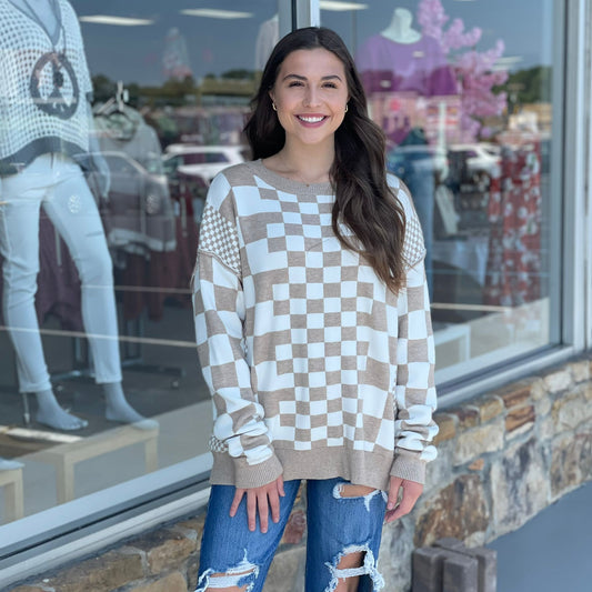 Boston Checkered Sweater D1376