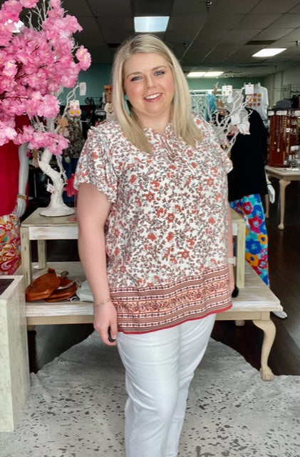 Enchanted Curvy Floral Top 8005 Final Sale