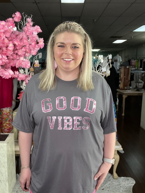 Good Vibes Glitter T Shirt CP193