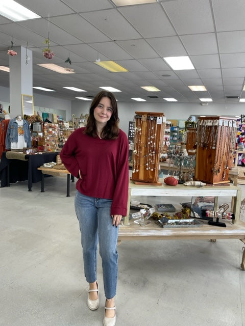 Anytime Waffle Knit Top 8206