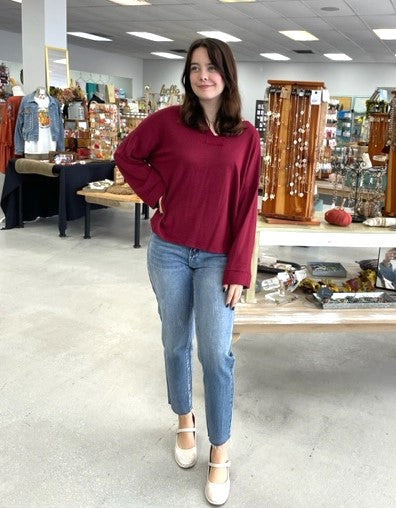 Anytime Waffle Knit Top 8206