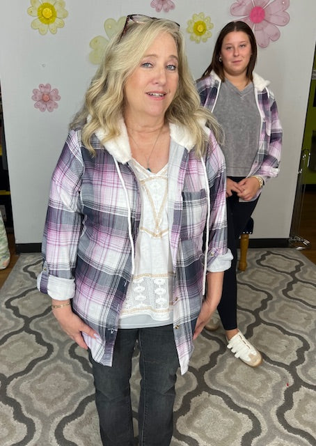 Take Me Home Plaid Hoodie W104