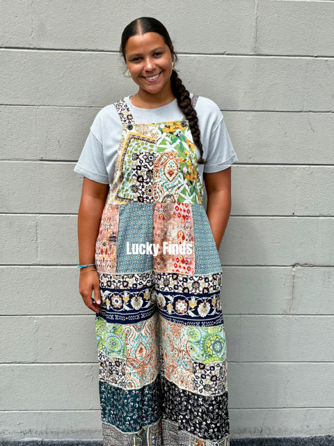 Boho Overall Patchwork Jumpsuit A300