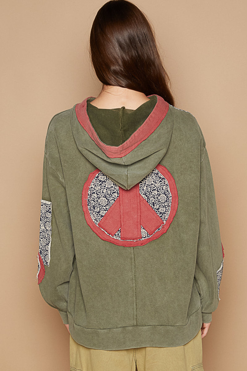 Vintage Peace Patch Hoodie P232