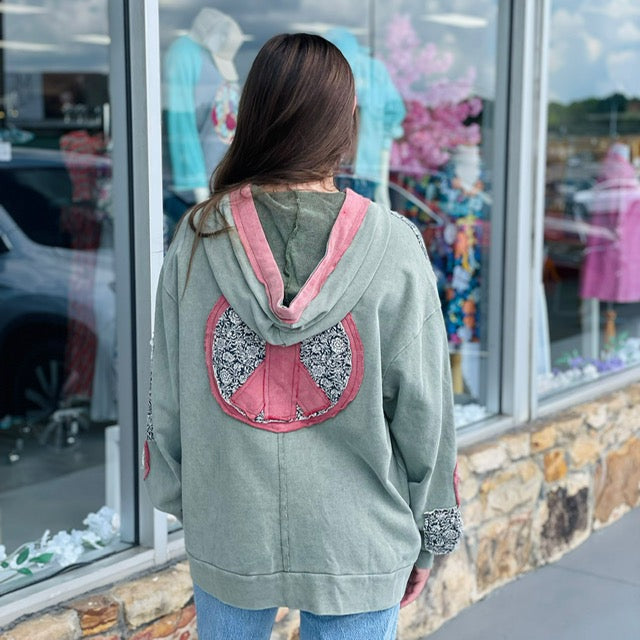 Vintage Peace Patch Hoodie P232