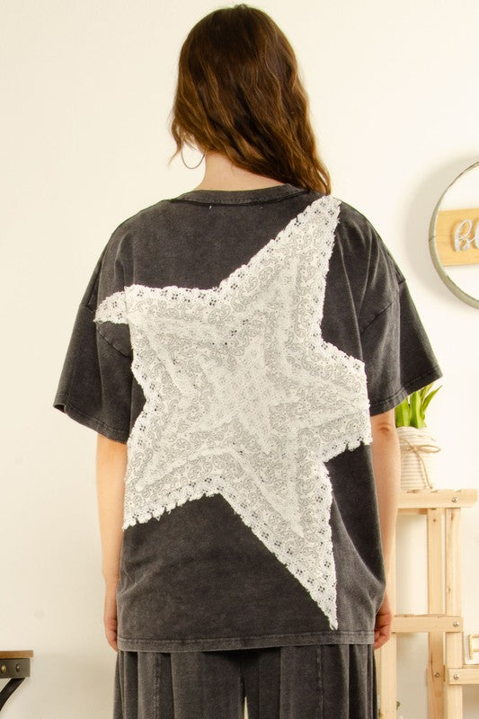 Lacy Star Patch Top P238