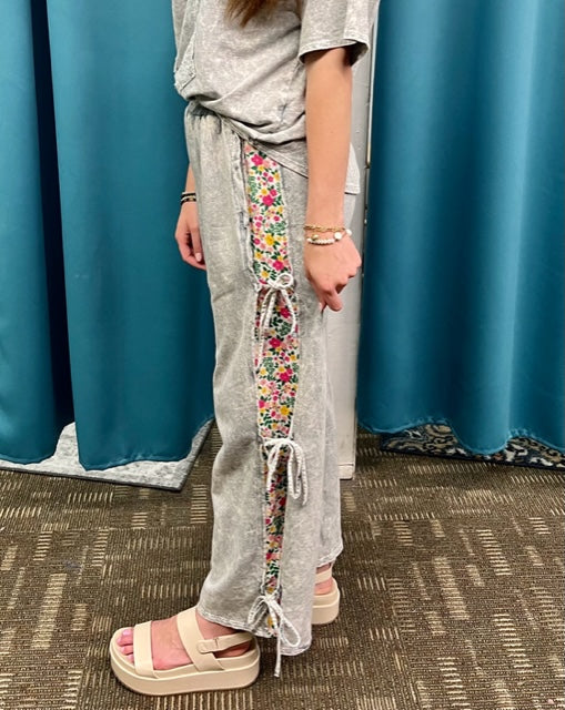 Washed Side Bow Pants P304