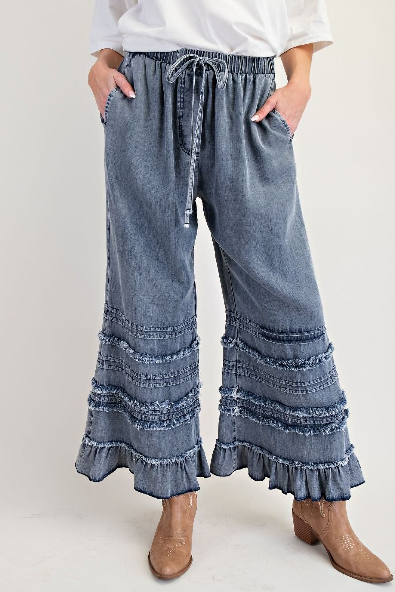 Vintage Easel Chambray Pants P345