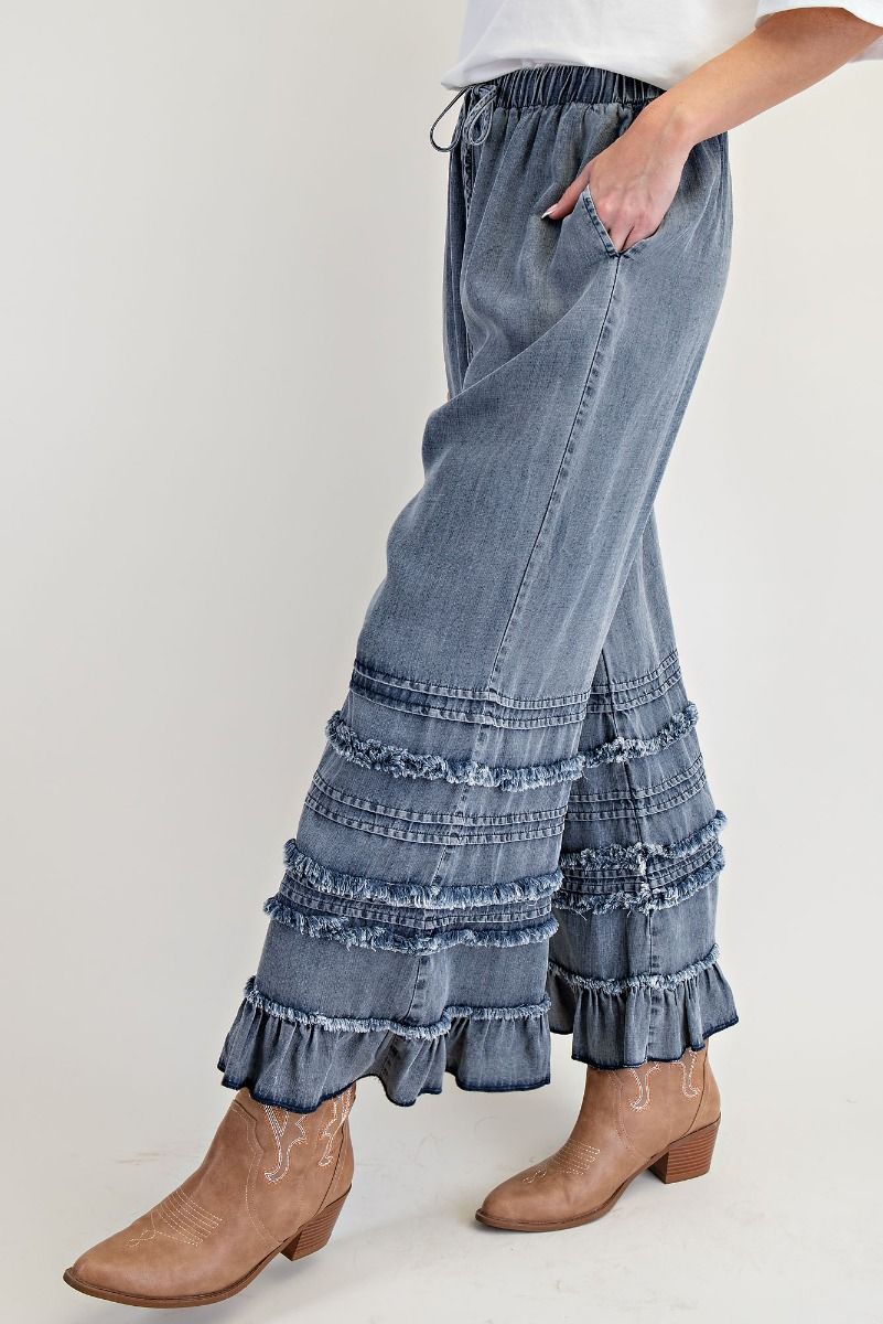 Vintage Easel Chambray Pants P345