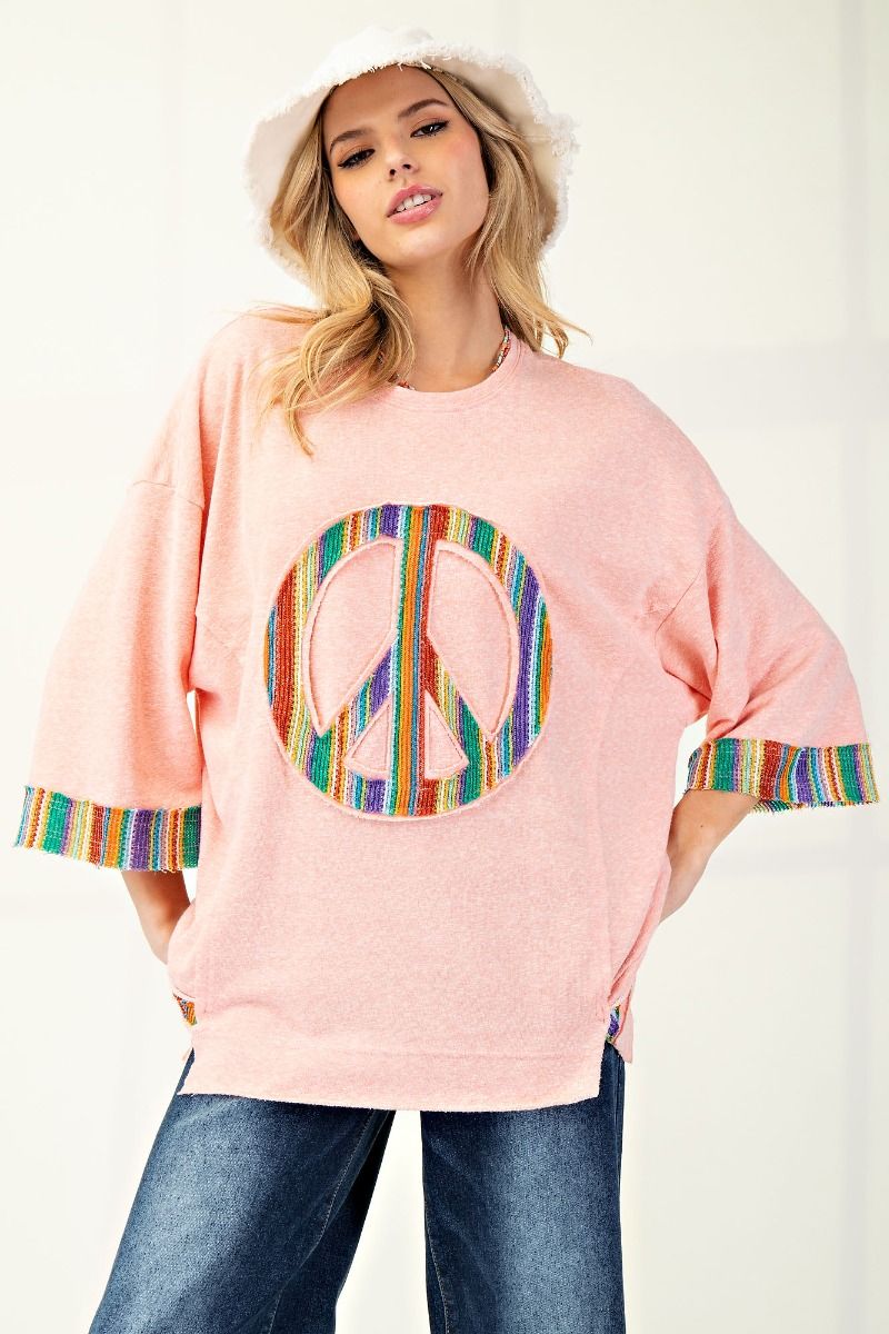 Easel Peace Patch Tunic Top P355