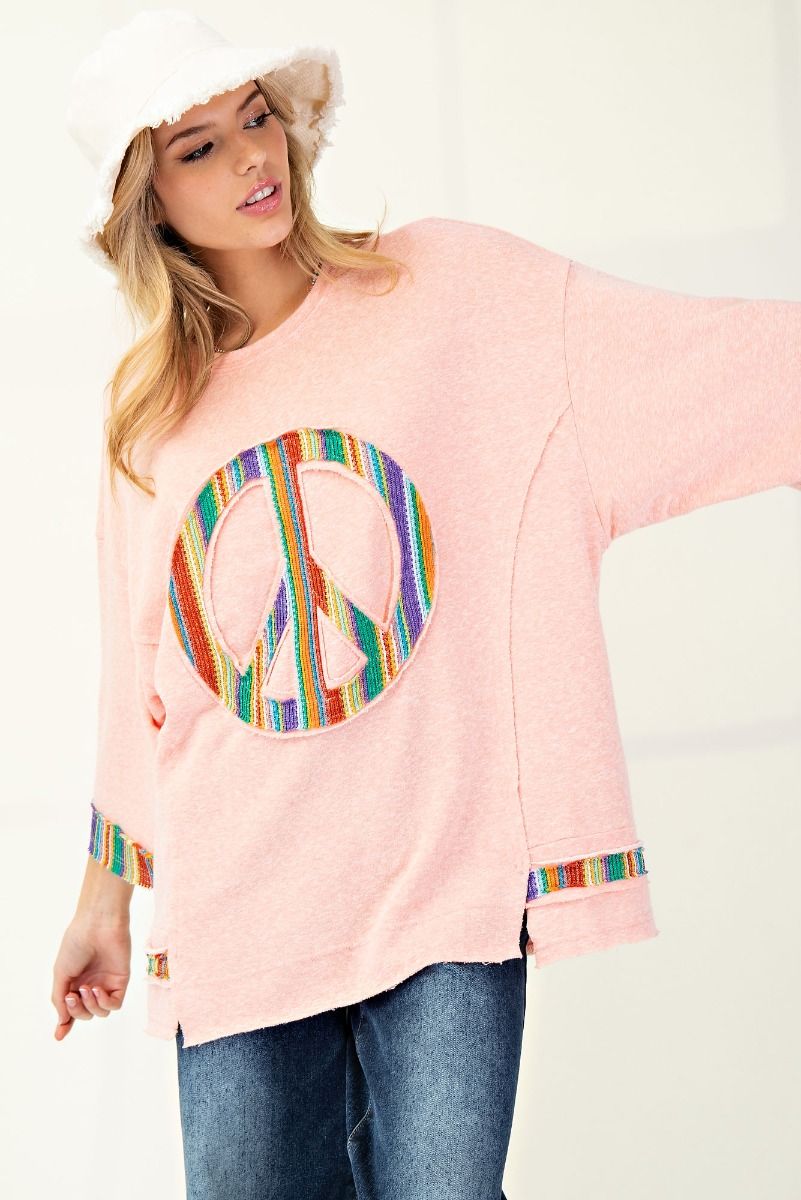 Easel Peace Patch Tunic Top P355