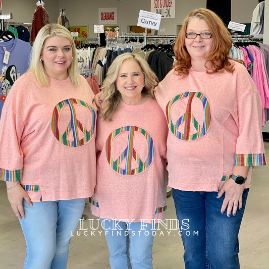 Easel Peace Patch Tunic Top P355