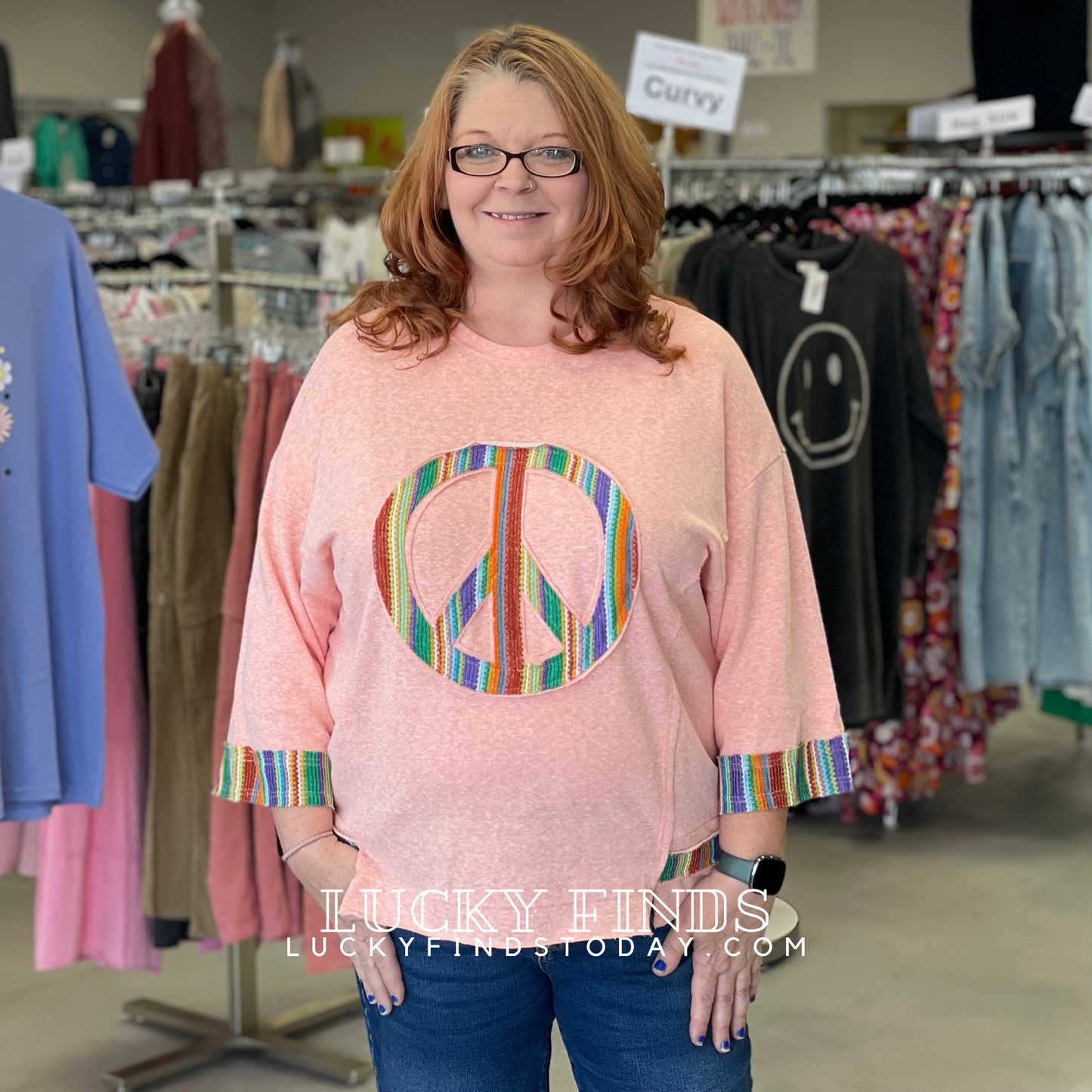 Easel Peace Patch Tunic Top P355